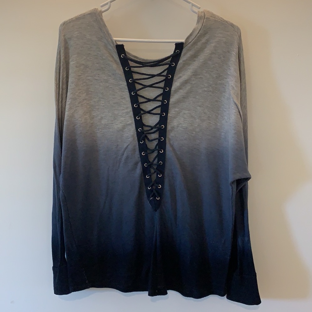 Vintage Havana Grey/Blue Top with Open Back